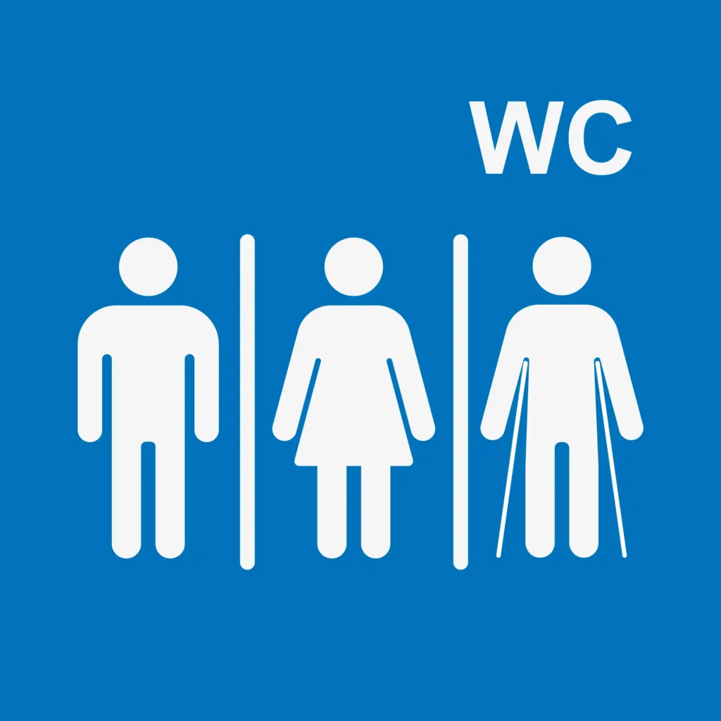 unisex toilet with mobility access icon